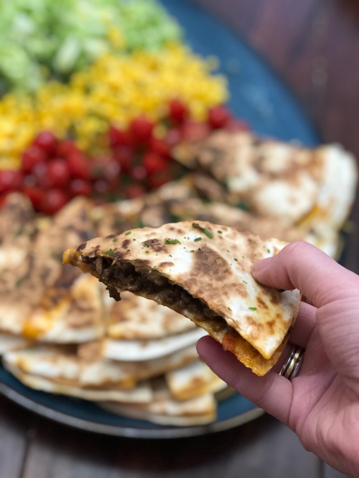 Quesadillas med oksekødsfyld
