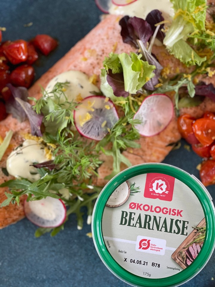 Bagt laks med hasselback-style butternut squash og syrlig&nbsp;bearnaise